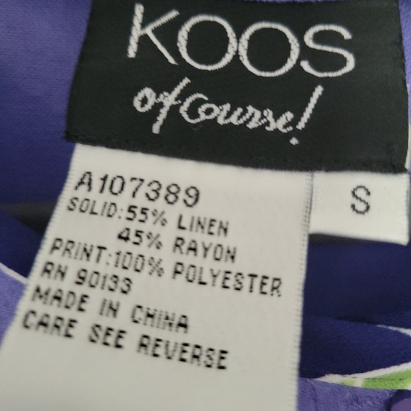 KOOS of Course Women Embellished Jacket Purple Sz Small Linen Blend Jacket Artsy - Picture 3 of 4